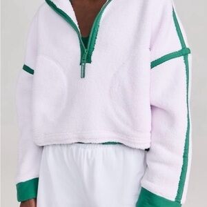 Free People Movement Pink and Green Fleece Pullover size small
